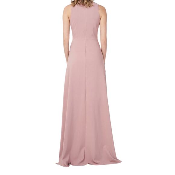 Kay Unger Jumpsuit Cassandra sleeveless walk thru pink size 4 DEFECT - Picture 8 of 8